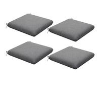 Outsunny Lot de 4 coussins de chaise 47x47 cm – rembourrage épais, résistant à la décoloration – Gris