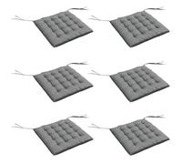 Outsunny Lot de 6 Coussins de Chaise de Jardin, Coussins extérieur capitonné, Grand Confort cm avec Attaches, dim. 40L x 40l cm Gris