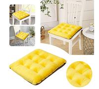 Coussins de Chaise pour Chaises de Salle à Manger Capitonnés en Mousse à Mémoire de Forme Antidérapants Épais Et Texturés pour Cuisine Bureau Intérieur Ou Extérieur 40,6 cm Jaune