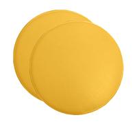 Coussins de Chaise Ronde Déhoussables Lot de 2,Cuir Coussin D'Assise Mémoire de Forme Anti-dérapant pour Yoga Bureau Maison Cafe Chaise Méditation,40x40x4cm (Size:Set of 2,Color:Jaune)