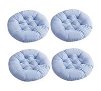 Coussins de chaise ronds, 4 pièces de 14 pouces pour adultes, coussin de sol rond épais, coussin de siège rond élastique doux pour yoga, salon, canapé, balcon, extérieur, coussins de sol gris pour adu