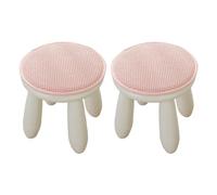 Coussins de Chaise Ronds pour Cuisine Et Salle à Manger Lot de 2 Coussins de Tabouret Antidérapants avec Attaches pour Chaises de Bar Et Tabourets Hauts de Style Bistro (Rose 30 cm (12 Po))
