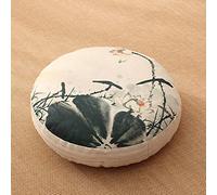 Coussins de chaise ronds rembourrés de 18 cm, amovibles et lavables pour intérieur et extérieur (diamètre 60 cm, lotus D)