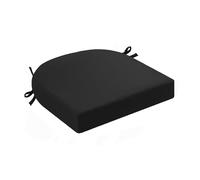 Coussins de Chaise Semi-circulaires, Imperméables avec Attaches Pour Chaise de Jardin, Cuisine ou Salle à manger Pour l'extérieur et l'intérieur(Black,43x43x8)