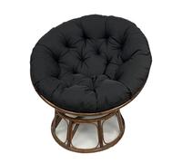 Coussins de chaise surrembourrés pour terrasse - Coussin rond épais et imperméable avec attaches antidérapantes - 101,6 x 101,6 cm - Noir - Idéal pour le confort et le style