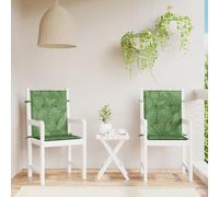 vidaXL Coussins de chaise à dossier bas – Modèle Feuille – Lot de 2
