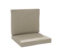 Coussins de fauteuil de jardin zippés déhoussables - galettes de chaise de jardin - épais rembourrage 7 cm - polyester haute densité kaki