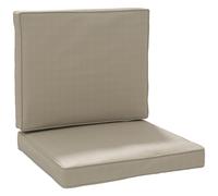 Coussins De Fauteuil De Jardin Zippés Déhoussables - Galettes De Chaise De Jardin - Épais Rembourrage 7 Cm - Polyester Haute Densité Kaki