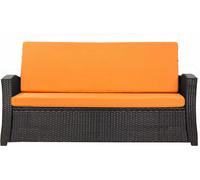 Coussins de jardin pour meubles de jardin en poly rotin Coussin de banc extérieur 170x50x50 Coussin de banc orange, set de coussins de remplacement pour lounge, coussin pour un canapé en rotin 3 place
