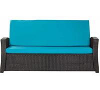 Coussins de jardin pour meubles de jardin en poly rotin Coussin pour banc extérieur 130x60x50 bleu, set de coussins de rechange pour lounge, coussin pour canapé en rotin 2 places