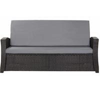 Coussins de jardin pour meubles de jardin en poly rotin Coussins de banc 110x50x50 Gris, set de coussins de remplacement lounge, coussin pour canapé en rotin 2 places