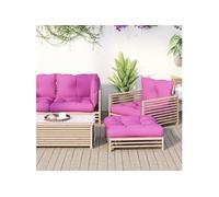 Lot de 3 Coussins de Palette, Galettes de Chaise avec Dossier, Décoration Jardin Terrasse Patio Extérieur, Rose Tissu Oxford