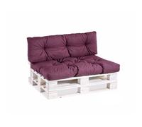 Gutekissen® Coussin pour Palette Extérieur - Confortable Coussin pour Canapé Jardin PPI - Différentes Tailles et Coloris (Set (Coussin d'assise 120x80 +Dossier 120x40), Violet)