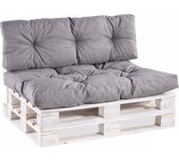 Coussins de palette, coussins de canapé de jardin, coussins piqués remplis de mousse de Poulirette granulée, nombreux coloris et tailles PPI (Coussin d'assise 120x40, piqué gris)