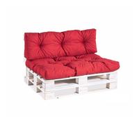 Gutekissen® Coussin pour Palette Extérieur - Confortable Coussin pour Canapé Jardin PPI - Différentes Tailles et Coloris (Set (Coussin d'assise 120x80 +Dossier 120x40), Rouge)