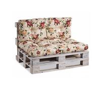 Coussins de palette, Coussins de canapé de jardin, Coussins piqués remplis de mousse de Poulirette granulée, nombreuses couleurs et tailles PPI (Coussin d'assise 120x60, piqué fleurs 4)