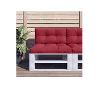 vidaXL Coussins de Palette Lot de 2 Rouge Bordeaux Tissu
