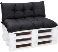 Coussins de palette Noir|Assiette 120x60 + dossier 120x60, coussins pour meubles de jardin, coussins d'extérieur pour europalettes, coussins pour banc de jardin