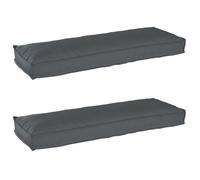 vidaXL Coussins de palette pour banc - 2 pcs, anthracite, 120 x 40 x 8 cm, tissu Oxford