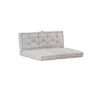 Coussins de Plancher de Palette 2 pcs Coussin de Canapé Coussin de Siège Extérieur Jardin Terrasse Confortable Doux Coton Gris