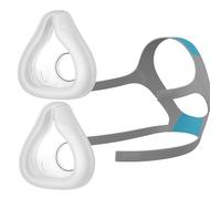 Coussins de rechange (lot de 2) et un couvre-chef pour ResMed AirFit F20 - Joint en silicone souple, sangles réglables - Compatible avec masque ResMed Airfit F20 (taille S, M ou L) (taille M)
