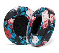 Coussins de Rechange WC Extra épais pour écouteurs Supra-Auriculaires sans Fil Beats Solo 2 & 3 par Wicked Cushions - Cuir Souple et Mousse à mémoire de Forme, adhésif Puissant | Floral Black