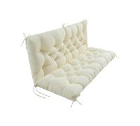 Coussins De Remplacement Lavables pour Banc 2-3 Places avec Dossier Et Attaches, Coussins De Balancelle De Patio Imperméables pour Meubles D'extérieur,Beige,100x100x10 Cm