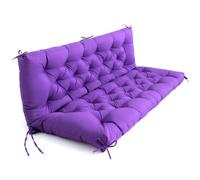 Coussins De Remplacement Lavables pour Banc 2-3 Places avec Dossier Et Attaches, Coussins De Balancelle De Patio Imperméables pour Meubles D'extérieur,Violet,150x100x10 Cm