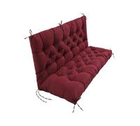 Coussins De Remplacement Lavables pour Banc 2-3 Places avec Dossier Et Attaches, Coussins De Balancelle De Patio Imperméables pour Meubles D'extérieur,Wine Red,100x100x10 Cm