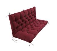 Coussins De Remplacement Lavables pour Banc 2-3 Places avec Dossier Et Attaches, Coussins De Balancelle De Patio Imperméables pour Meubles D'extérieur,Wine Red,120x100x10 Cm