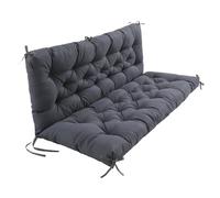 Coussins De Remplacement Lavables pour Banc 2-3 Places avec Dossier Et Attaches, Coussins De Balancelle De Patio Imperméables pour Meubles D'extérieur,Gris,150x100x10 Cm