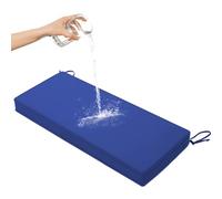 Coussins de siège en rotin imperméable et antidérapants pour banc de jardin, 8 cm d'épaisseur, avec double passepoil, bleu roi, 120 x 60 cm, parfaits pour terrasse et baie