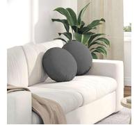 Coussins de siège - VIDAXL - Rond Ø40 x13 cm - Gris foncé - Lot de 2 - Housse amovible lavable