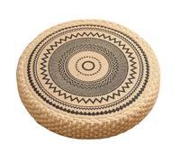Coussins de sol - Tapis de sol rond rembourré en paille | Meubles bohèmes pour décoration d'intérieur pour cheminée, yoga, salon, salon de thé