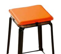 Coussins de tabouret de bar carrés imperméables en cuir synthétique avec fermeture à boucle antidérapante (orange, 25,4 x 25,4 x 3,1 cm)