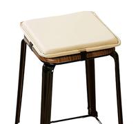 Coussins de tabouret de bar carrés imperméables en cuir synthétique avec fermeture à boucle antidérapante (beige, 25,4 x 25,4 x 3,1 cm)