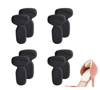 Coussins de talons pour chaussures trop grandes, coussins de talons adhésifs de 4 paires pour chaussures lâches, soulagement de la douleur, arrêt de glissement et blister(4 Pairs-black)