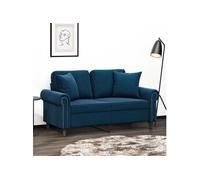 Coussins décoratifs 2 pcs Bleu 40x40 cm Velours 349494