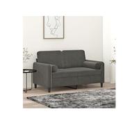 Coussins décoratifs 2 pcs Gris foncé Ø15x50 cm Velours 349510