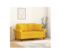 Lot de 2 Coussins Décoratifs Oreillers Patio Jardin Terrasse Marron Tissu vidaXL