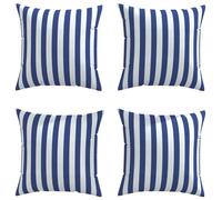 Coussins décoratifs 4 pcs Rayures bleues et blanches 65x65x16cm vidaXL vidaXL Bleu