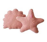 Coussins décoratifs en bou oquillage & étoile de mer lot de 2 rose