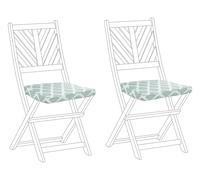 Coussins Décoratifs Vert et Blanc en Polyester 37 x 34 cm Jardin Housse Amovible