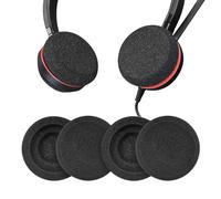 Coussins d'oreille en éponge de remplacement pour casque Jabra Evolve 65 - Housse de coussin pour oreillettes Jabra Evolve 20 20se 30 30II 40 65 65+ (2 paires de coussinets en éponge)