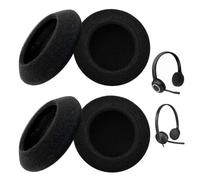 Coussins d'oreille en Mousse pour Casque Type Logitech - Rembourrage Respirant 6CM, réduction du Bruit, Compatible H600 H390 H760 H609, 2 Paires Noir, idéal Usage Quotidien et Bureau