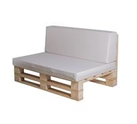 Coussins en tissu imperméable pour canapé en palettes (beige, 100 x 60 cm, assise et dossier)
