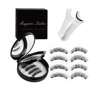 Coussins magnétiques - Coussins artificiels sans eye-liner, 2 paires de faux cils avec clip d'applicateur - cils réutilisables, volume naturel facile à attacher, pour la vie quotidienne et les