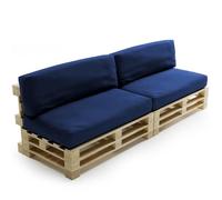 Coussins Palette Déhoussable Imperméable - LOT X2 - Bananair - Bleu Fabriqué en France