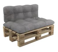Coussins palettes Matelassé - Gris - Set 2 pièces COUSSINS DE PALETTES - 100% Polypropylène - Intérieur/Extérieur - POKAR