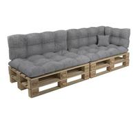 POKAR Coussin pour palette avec belle surpiqûre Garniture canapé-palette, Taille:Set de 6, Couleur:Gris